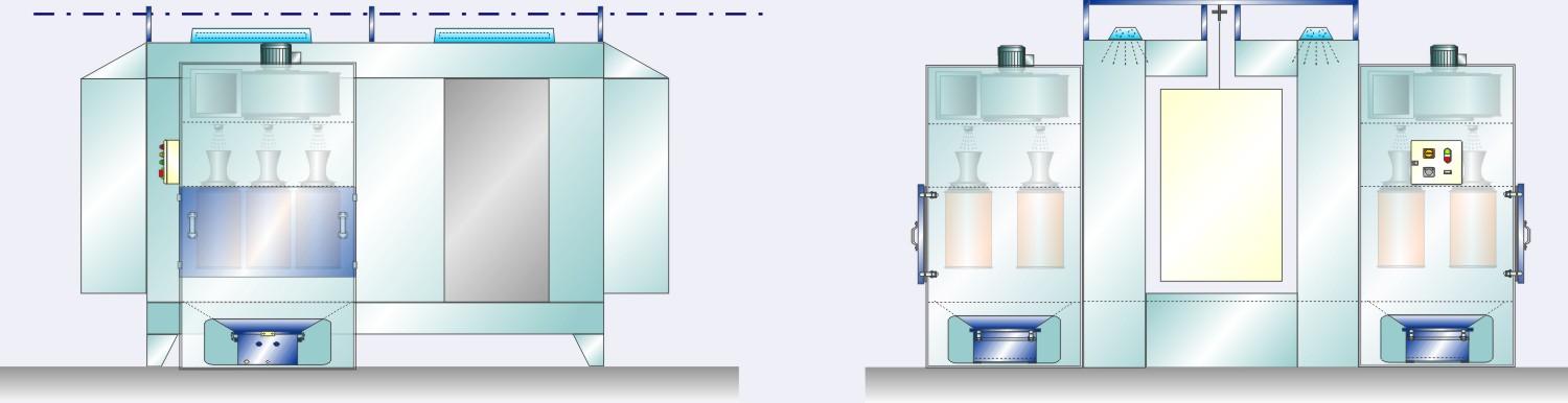 Pulversprühkabine Akil 12 / 2A45